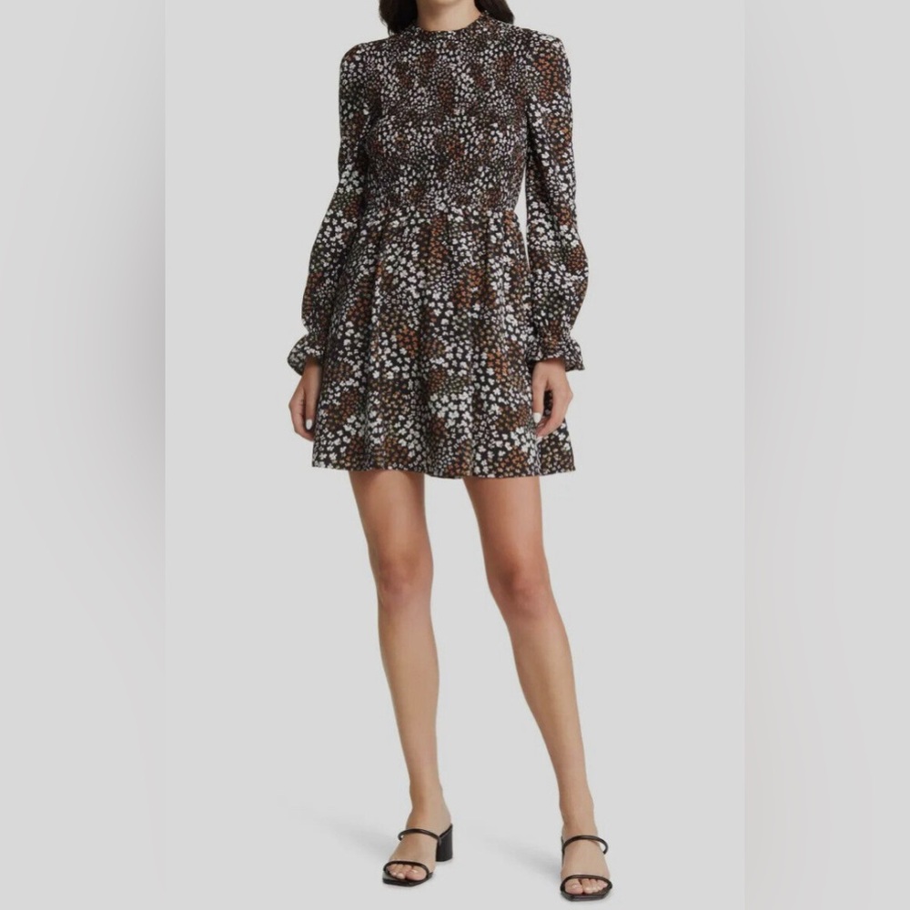 Vero Moda Floral Smocked Jewel Neck Mini Dress 
Size Large